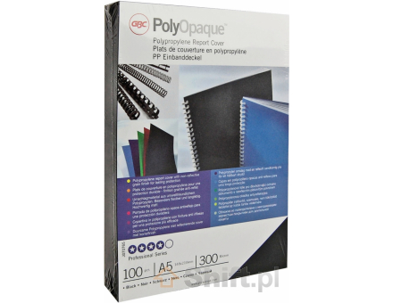 GBC Okładki do bindowania PolyOpaque A4 300 mic 25 sztuk. Czarne