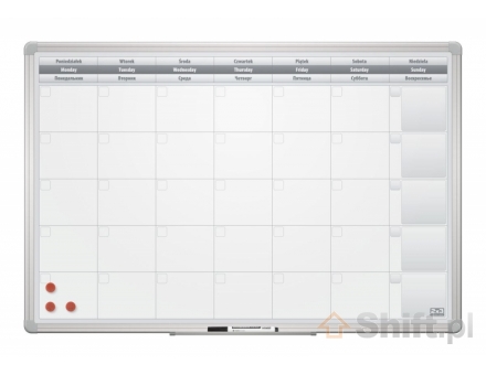 2x3 Planer Officeboard 90x60 cm, miesięczny, lakierowany